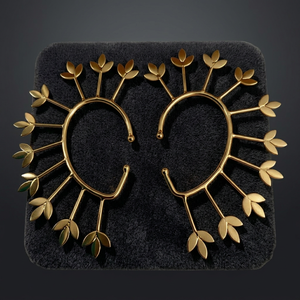 Pendiente de Oreja con Diseño de Hoja en Latón Chapado en Oro, Estilo Boho, Joyería de Moda para Mujer - Product Image 3