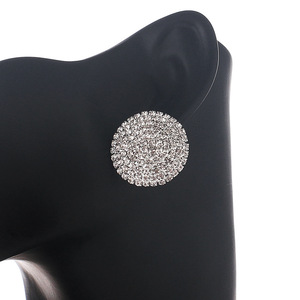Nouvelles Boucles d'oreilles tendance japonaises et coréennes, chaîne griffe, entièrement serties de diamants, cercle multicouche, en alliage, fabrication en gros E672 - Product Image 1