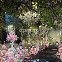 Lustre vintage en cristal pour mariage, suspension de plafond, décoration forêt verte pour salle de banquet et scène