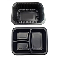 Contenitore per Alimenti Usa e Getta in Plastica MFPP con 3 Scomparti, Scatola Bento per Asporto con Coperchio a Cerniera
