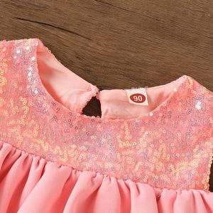 Nuovo Set Estivo per Bambine: Giacca in Cotone con Pizzo, <span class=keywords><strong>Paillettes</strong></span> e Volant, <span class=keywords><strong>Pantaloni</strong></span> a Gamba Larga, Completo Due Pezzi - Product Image 4