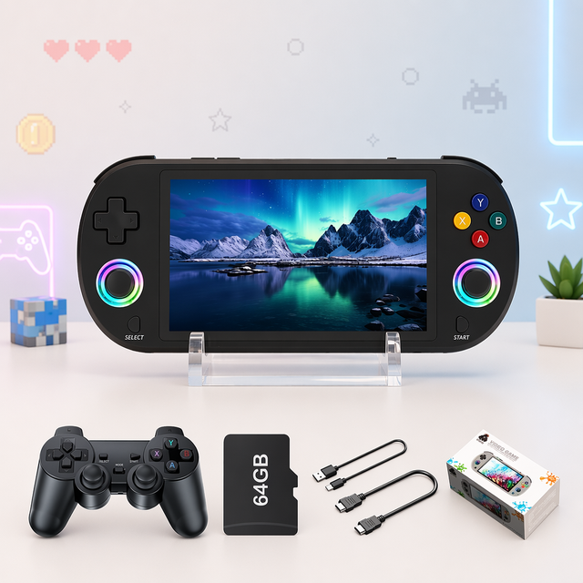 M22 P Handheld Game Console 5.0 Inch IPS Screen Wi-Fi Gamepad Linux System Portable Video Game Player N909 Dual Core 3000mAh