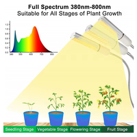 Lampe de culture Joystar à 3 têtes pour plantes d'intérieur en floraison, 132 LED, spectre complet simulant le soleil, gradation à 5 niveaux, minuterie 3/6/12H