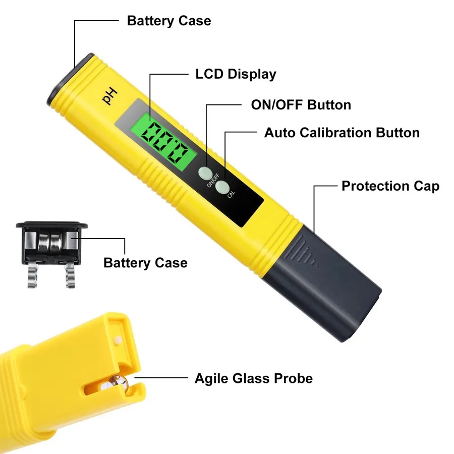 LCD Digital PH Pen Water Quality Tester Pocket Portable PH Meter Tester with ATC for Water