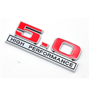 Emblème de coffre rouge haute performance 5.0 pour voiture en métal, ajustement universel - Product Image 1