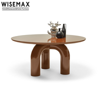 WISEMAX MÖBEL Großhandel Restaurant möbel Bogen Design Heller roter Buchenholz runder Esstisch für Esszimmer