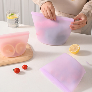 Ensemble de sacs de conservation en silicone de qualité alimentaire, étanches, hermétiques, compatibles micro-ondes, sans BPA, réutilisables, pour congélateur - Product Image 6