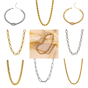 Joyería <span class=keywords><strong>de</strong></span> moda Streetwear Hip Hop 18K chapado en oro Hombres Mujeres <span class=keywords><strong>Cadena</strong></span> <span class=keywords><strong>de</strong></span> eslabones cubanos Gargantilla Collar - Product Image 5
