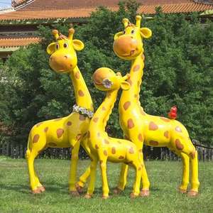 Sculptures de dessin animé <span class=keywords><strong>en</strong></span> résine faites à la main ornements d'affichage de centre commercial statue de <span class=keywords><strong>girafe</strong></span> grandeur nature décorations de jardin de paysage extérieur - Product Image 1