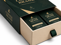 Boîte cadeau tiroir personnalisée en gros pour emballage de café, boîte rigide de luxe en papier avec ruban de tirage pour grains de café