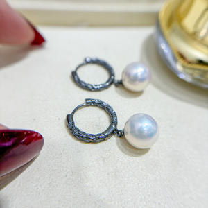 Accessoires en argent S925 pour la création de bijoux, boucles d'oreilles pendantes tendance avec support vide pour perles rondes de 9 à 16 mm, 22240 - Product Image 2