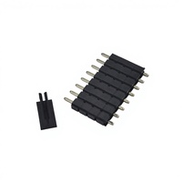 Connecteur de broches DIP en laiton RealRun PH2.54*2.5-1*8P, 2.54*2.5mm, simple rangée, 8 broches, avec couvercle en plastique quadruple, L=14.7mm, plaqué or