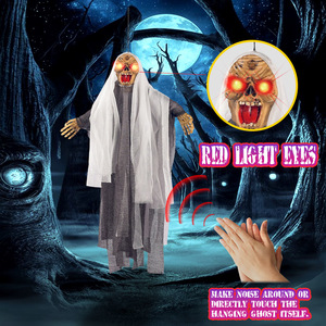 DAMAI Halloween Decoration with <b>Light</b> up Eyes <b>Motion</b> Activation Function Creepy Laughing Halloween Haunted House Prop Dcor - Product Image 2