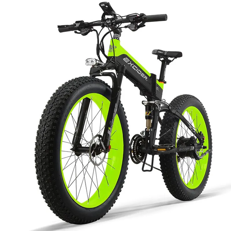 21スピードマウンテンバイク1000w電動自転車48v14.5ahリチウム電池Ebik26インチファットタイヤ折りたたみ式電動自転車