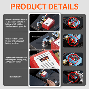 <b>Remote</b> <b>Control</b> Battery Kill Switch 300A Led Voltage Display Wireless Power Cut off Disconnect Switch with Relay Fobs - Product Image 3