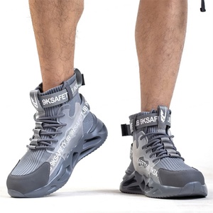 Zapatillas de Trabajo Tejidas Transpirables Anti-Impacto OEM al por Mayor, Zapatos de Seguridad Resistentes a Pinchazos y Antideslizantes para Uso Industrial - Product Image 6