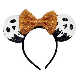 Diadema con orejas de Mickey y Saint de Halloween personalizada, diadema con diseño de fiesta espeluznante festiva, bandas para el pelo para niñas - Product Image 2