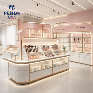 ร้านเพนโบ จำหน่ายอุปกรณ์เสริมความงามระดับมืออาชีพ ออกแบบตู้โชว์เครื่องสำอางสีชมพูสุดหรู สำหรับโชว์รูมเครื่องสำอางและตกแต่งร้านค้า - Product Image 3