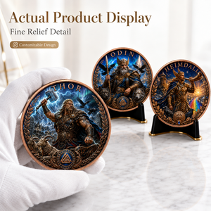 Pièce de collection en cuivre pur 999 de 5 oz, série « Mythologie Nordique », style peint, colorée, en relief 3D, édition UV, artisanat métallique - Product Image 5