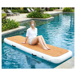 <span class=keywords><strong>Passerelle</strong></span> gonflable pour yacht, plateforme flottante de 8 pieds avec surface antidérapante en EVA imitation teck pour l'embarquement des bateaux - Product Image 1