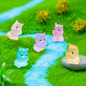 Figuras Miniatura Luminosas DIY para Jardín, Acuario, Decoración de Fiestas, Animales de Resina que Brillan en la Oscuridad, Manualidades de Rinoceronte, Adornos de Figuritas - Product Image 3
