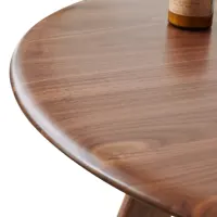 Tabela de café luxuosa cor da noz moderna redonda de madeira da mesa de café da sala de estar móveis mesa de café de madeira sólida