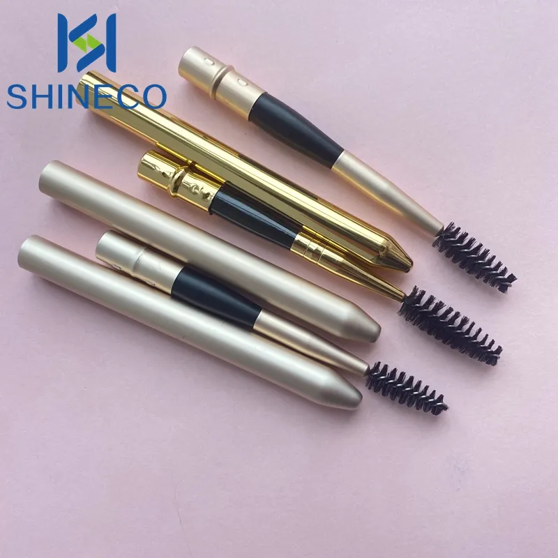 SHINECO частная марка, новые многоразовые одноразовые палочки для туши для ресниц с металлической крышкой, серебристые, розовые, золотистые кисти для наращивания ресниц