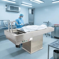Table d'Autopsie en Acier Inoxydable 304 à Vente Directe d'Usine, Table de Dissection Mortuaire Électrique à Hauteur Réglable avec Évier et Drain