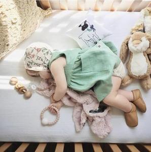 New Spot Wholesale Solid Color Cotton and Linen Baby Dress 2 Years Linen Baby Dress Baby Summer Dress - Product Image 5