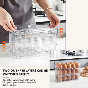 Boîte <span class=keywords><strong>de</strong></span> rangement pour œufs pliable à 3 couches, support pour œufs <span class=keywords><strong>de</strong></span> réfrigérateur avec échelle <span class=keywords><strong>de</strong></span> temps pour <span class=keywords><strong>l</strong></span>'utilisation alimentaire - Product Image 5