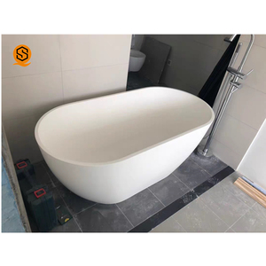 Baignoire autoportante ovale en acrylique blanche moderne pour salle de bain - Product Image 3