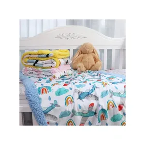 Chất Lượng Cao Tùy Chỉnh In Kỹ Thuật Số Minky Sherpa Chăn Cho Trẻ Sơ Sinh Toddler