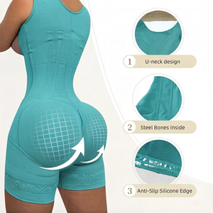 Fajas Colombianas Gaines Ventre Plat pour Femme, Bodys Sculptants à Buste Ouvert avec Zone Fessier Agrandie - Product Image 3