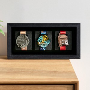 Boîte à médailles sportives en bois, avec option de doublure en feutre simple ou multi-emplacements, support pour médailles de marathon en verre transparent - Product Image 4
