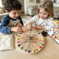 Jeu de société en bois premium 2-en-1 : défi de dénoulement de cordes et d'échecs magnétiques, améliore la concentration des enfants, jeu à long terme