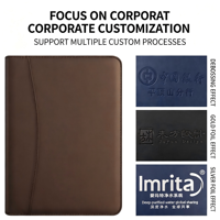 Portafolio Ejecutivo A4 con Cierre y Logotipo Personalizado, Bolsa de Cuero PU para Oficina, Regalo con Calculadora, Bolígrafos y Bloc de Notas