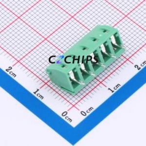 WJ124-3.81-5P Screw Terminal Block Through hole Component (THT),P=3.81mm Connector 1x5P 3.81mm Green Through Hole - Product Image 2