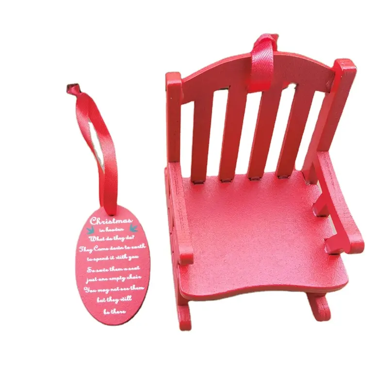 New Christmas Pendant Wooden Paradise Memorial Chair Red Christmas Tree Hanging Ornaments