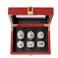 Ensemble de bagues de championnat de football des Patriots de la Nouvelle-Angleterre 2001-2018, très demandé, haute qualité, classique, en alliage plaqué argent, 6 pièces