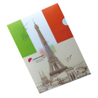 Carpeta de Archivo en Forma de L de Plástico PP A4 Personalizada con Impresión a Todo Color, Producto de Archivo de Alta Calidad