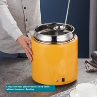 Yolecen Commercial électrique chauffe-soupe en acier inoxydable isolé petit déjeuner bouillie chauffage hôtel marmite Buffet électrique
