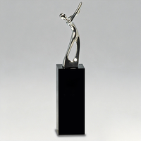 Trophée de golf en cristal noble avec joueur de golf en métal argenté, personnalisé, sur mesure, avec logo, trophée de golf, récompense