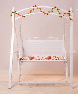 Mobilier de jardin d'extérieur Revêtement solaire à double siège Cadre en fer Balançoires de patio Salon Balcon Hamac <span class=keywords><strong>Chaise</strong></span> en métal avec coussin - Product Image 5