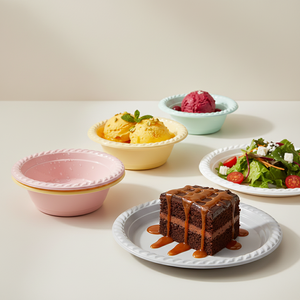 Assiettes de Présentation en Plastique Écologiques Transparentes Bleues et Roses de 13 Pouces – Vente en Gros, Réutilisables, Durables, Qualité Alimentaire, Design Contemporain - Product Image 2