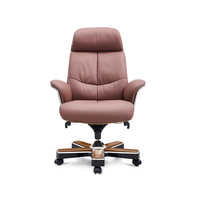 Chaise de bureau de direction moderne en cuir pivotante de luxe contemporaine à dossier haut pour PDG