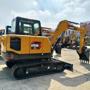 Mini-excavatrice sur chenilles hydraulique d'occasion Sany SY55U 5 tonnes, certifiée EPA CE, avec moteur Kubota Euro IV, dernière année modèle, vente mondiale - Product Image 2