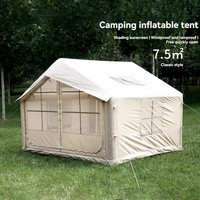 Tente de camping gonflable de style classique de luxe, 7,5 m², tente en Oxford imperméable pour les fêtes en plein air, les jardins et les séjours de glamping de luxe