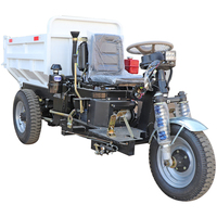 Mini-dumper diesel, petit tricycle diesel à 3 roues pour l'exploitation minière et la livraison, capacité de 1000 kg, démarrage électrique, frein à huile
