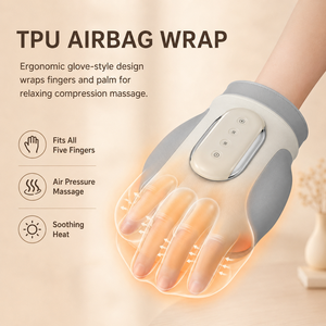 Masseur de mains électrique sans fil, style gant, airbag, 5 niveaux d'intensité, chauffage, rechargeable sans fil - Product Image 3
