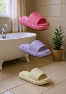 Sandales EVA pour femmes, style nuage, bout ouvert, ultra douces, antidérapantes, pantoufles de bain, taille 26, violet, toutes saisons - Product Image 2